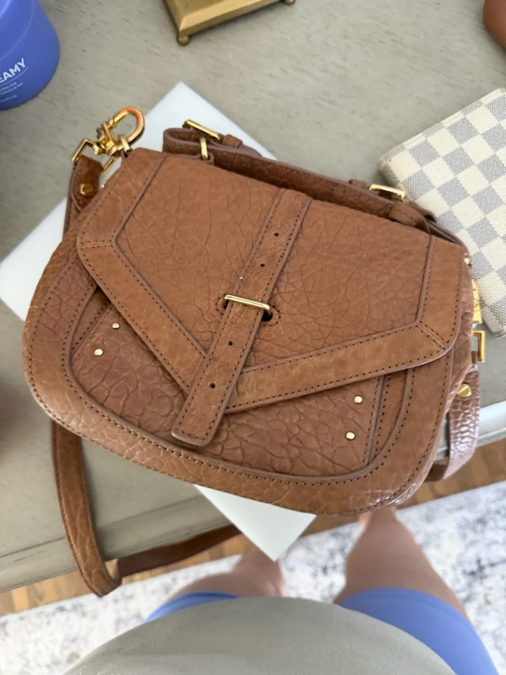Tory Burch 797 Pebble Brown Leather satchel Shoulder bag Purse handbag crossbody